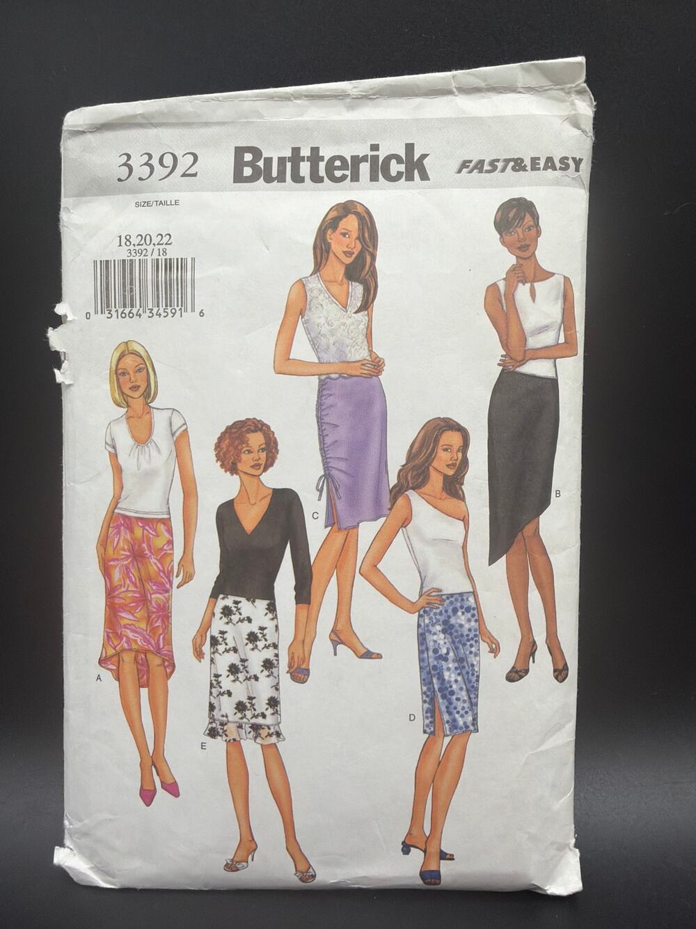 Butterick 4492 Misses Plus Size 18 20 22 Pattern All Sizes Included Partial Cut